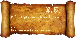 Mátyásy Bozsóka névjegykártya